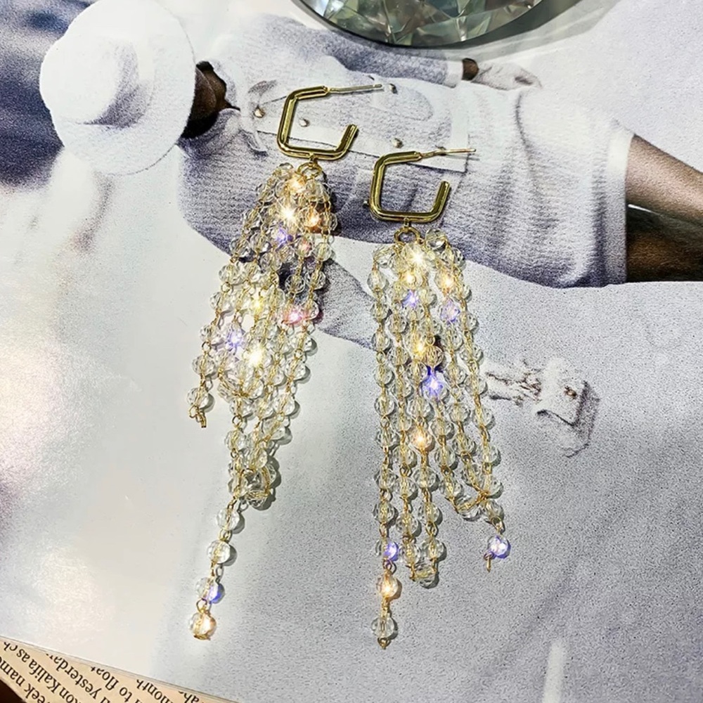 ✨SOLD OUT✨Gold Crystal Drops✨ - Picture 1 of 7
